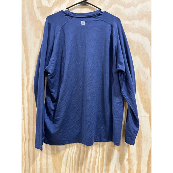 Peter Millar Men’s LS Performance Shirt Navy Stretch Raglan Crewneck athletic - Picture 3 of 9